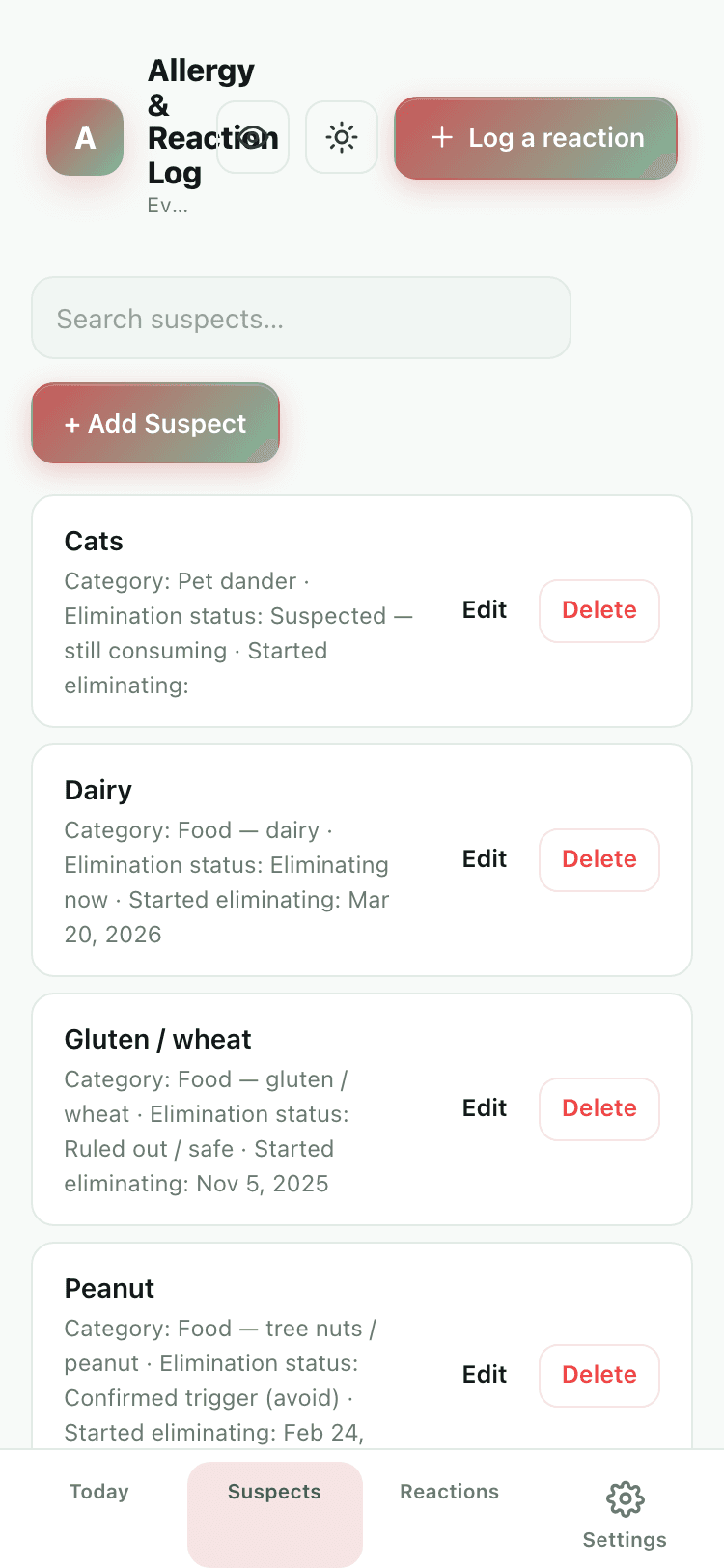 Suspects screen
