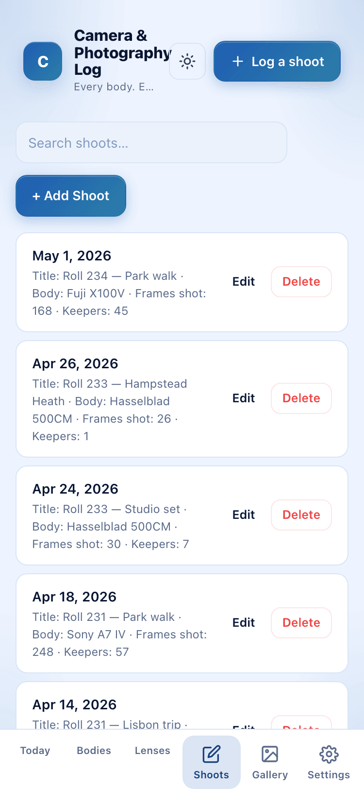 Shoots screen
