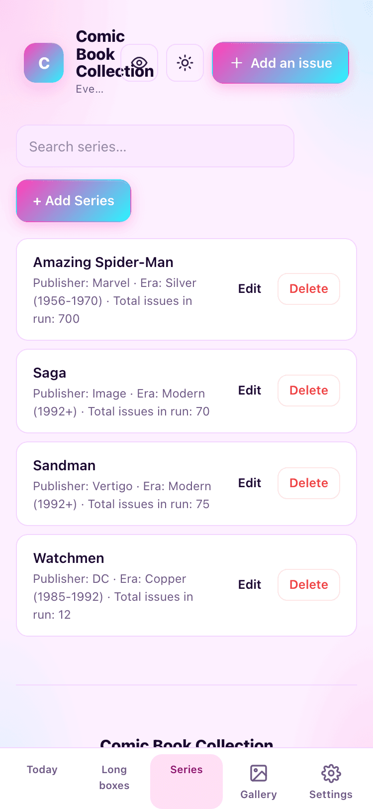 Series screen