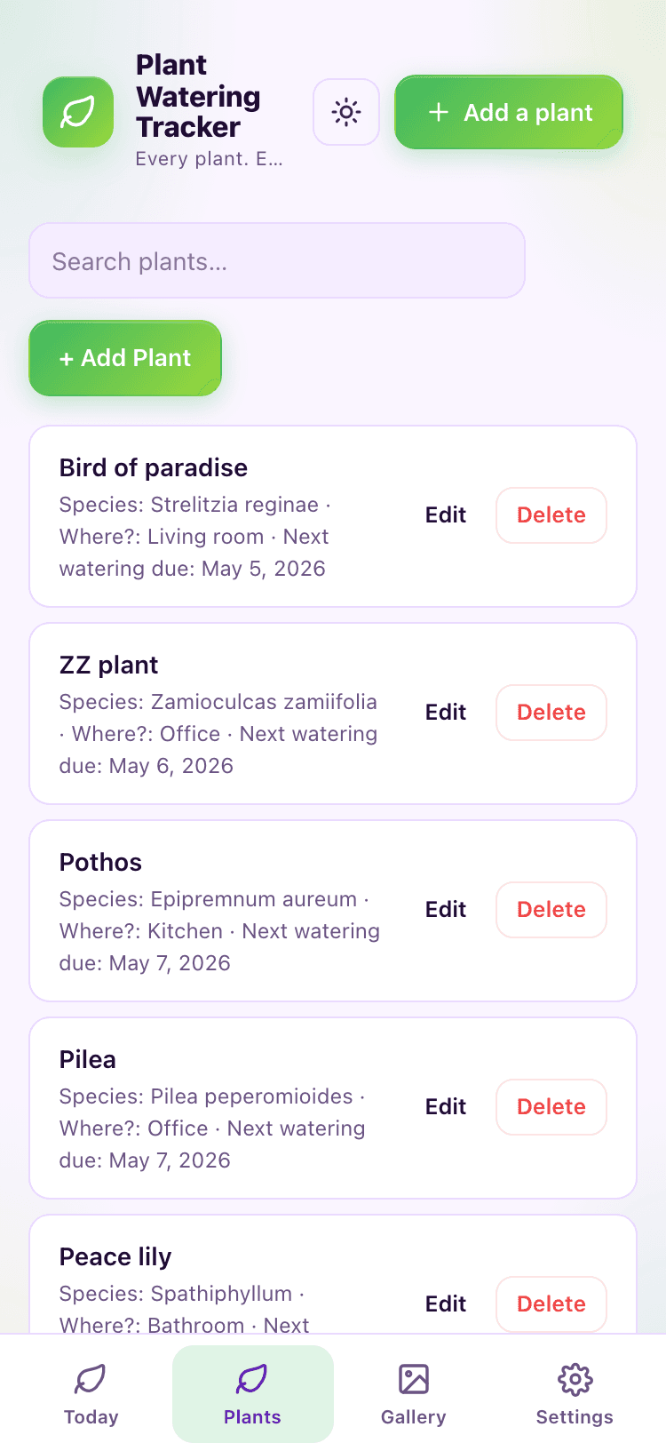 Plants screen