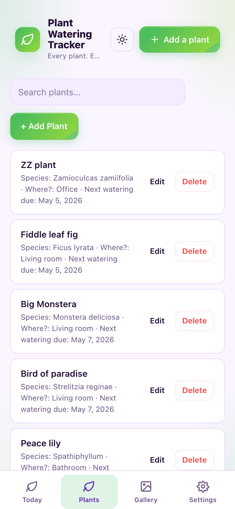 Plants screen
