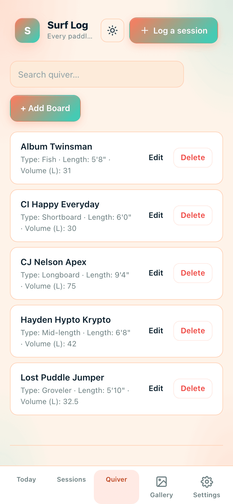 Quiver screen